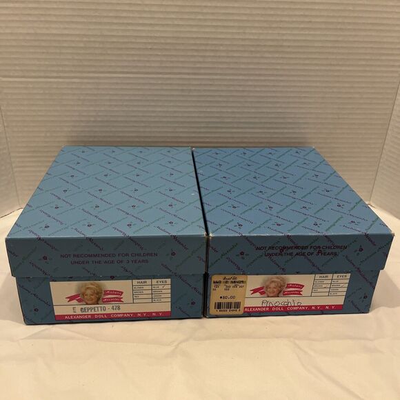 Madame Alexander Dolls 8" Geppetto & Pinocchio In Boxes- Hand Tags- Stands - Picture 13 of 13